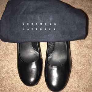 Vera Wang 6” inch black heels with shoe bag.